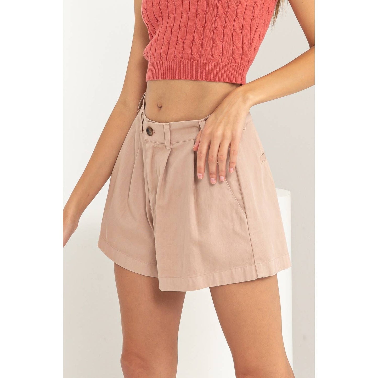 Savannah High Waisted Pleated Shorts