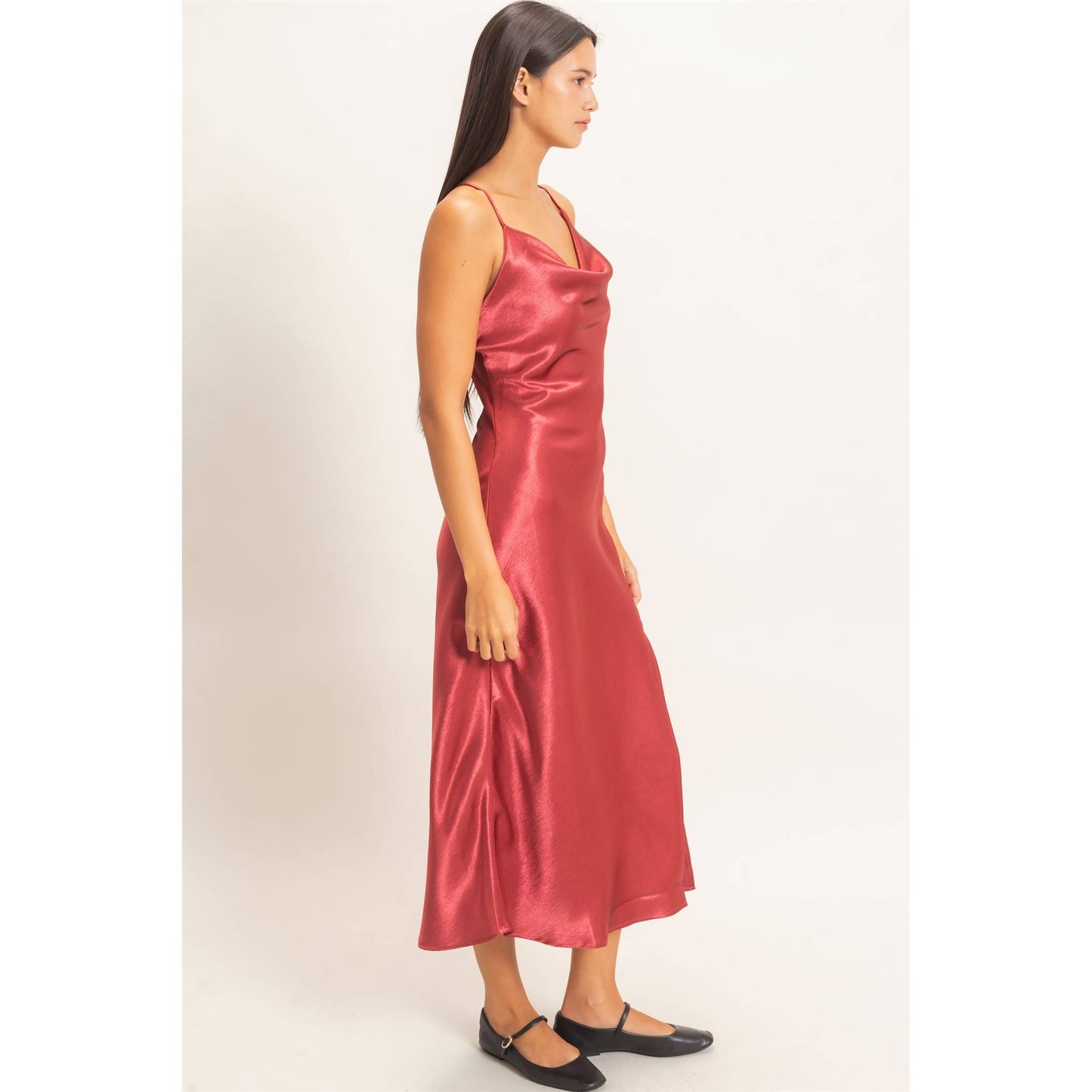 Lucy Cowl Neck Satin Slip Dress