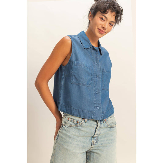 Bally Sleeveless Button-Up Top