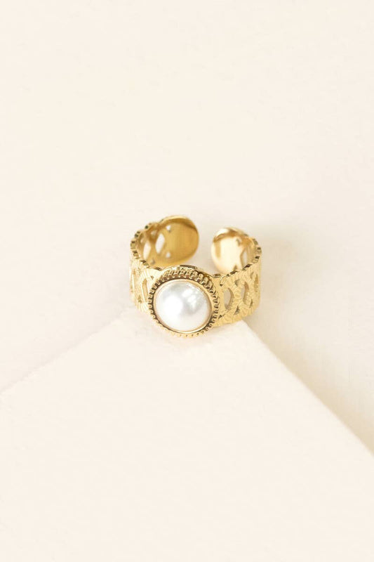 Rosaline Pearl Adjustable Ring