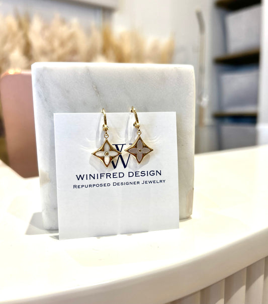 LV Square Flower Huggie Earrings
