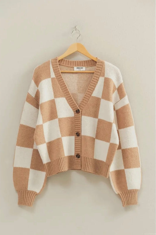 Havana Checkered Cardigan
