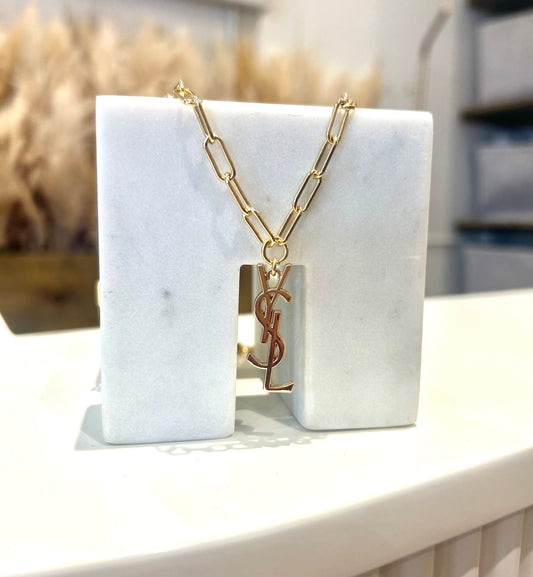 YSL Gold Paperclip Necklace