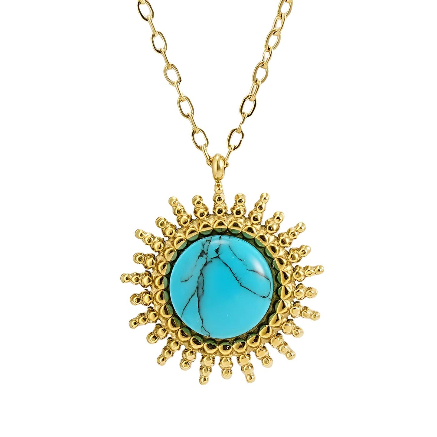 Turquoise Sun Burst Necklace