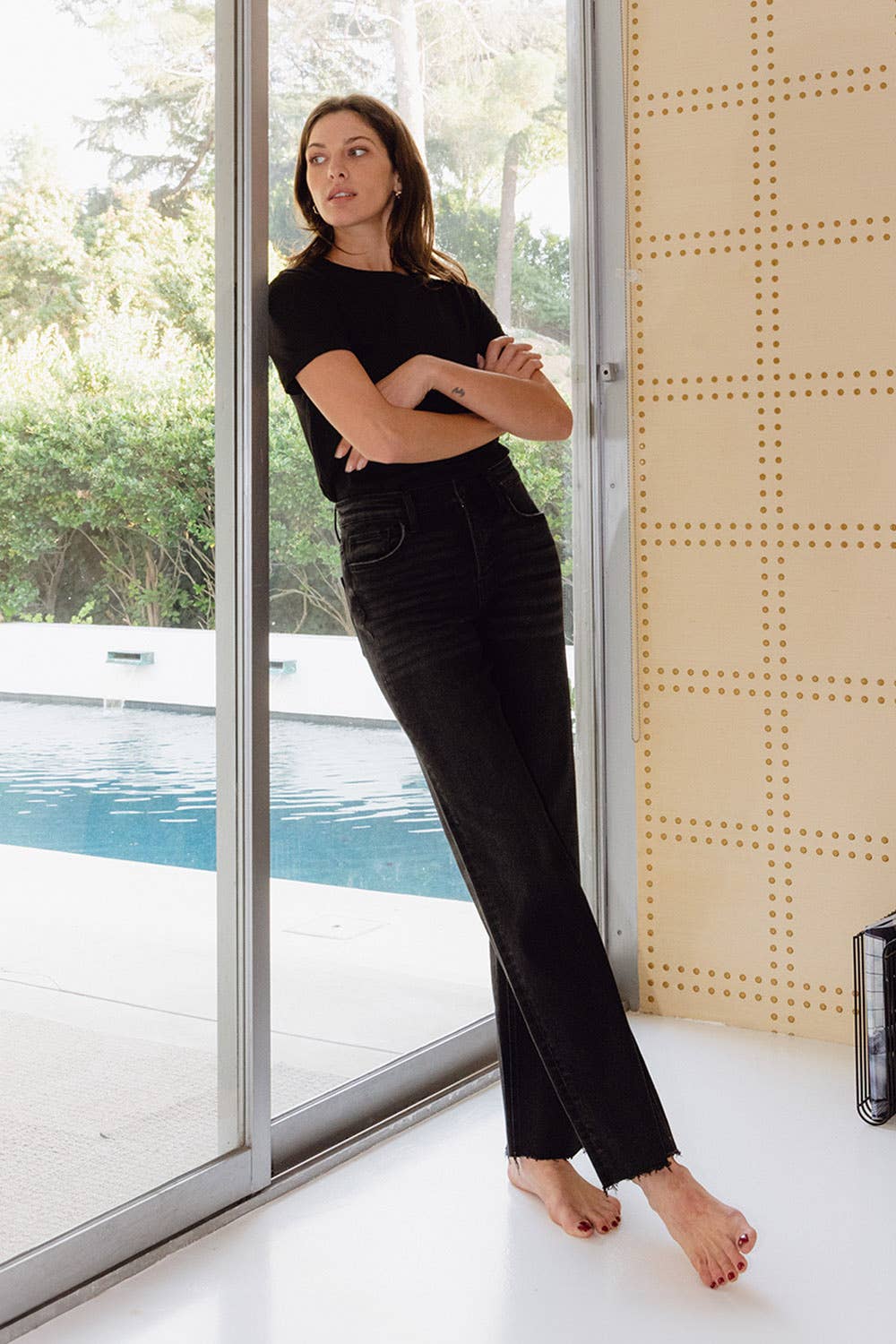 Black High-Rise Denim