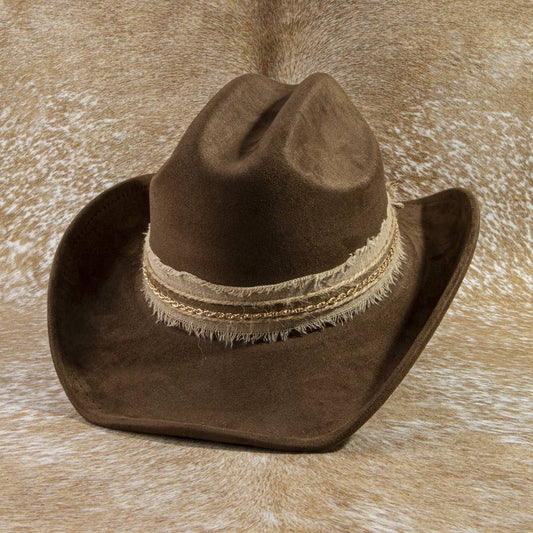 Suede Cowboy Hat / Frayed Chain Band