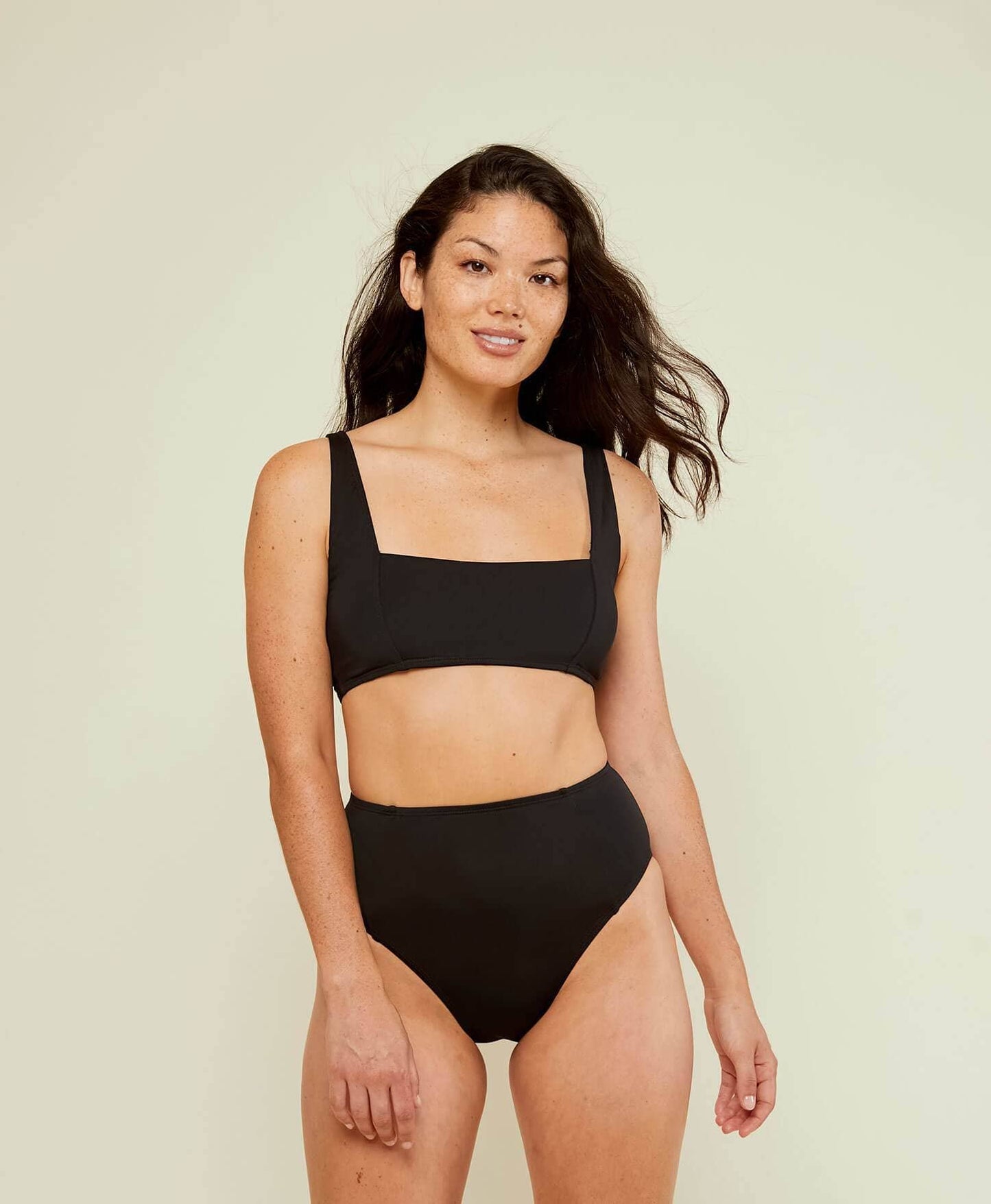 The High Waisted Cheeky Bottom  - Black