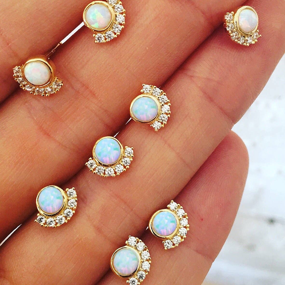 Opal & Diamond Parisian Sunset Studs