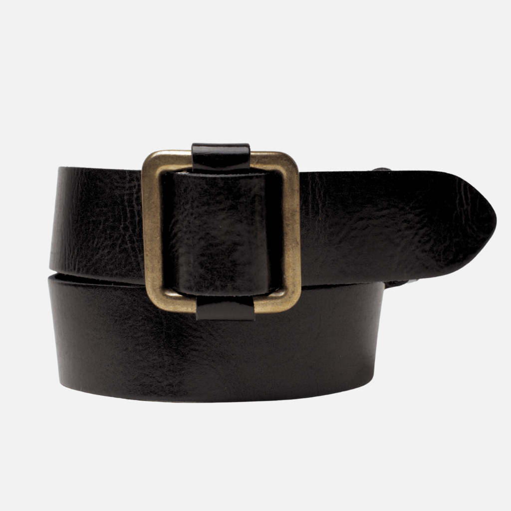 Pelle | Adjustable Gold Buckle Leather Slide Belt