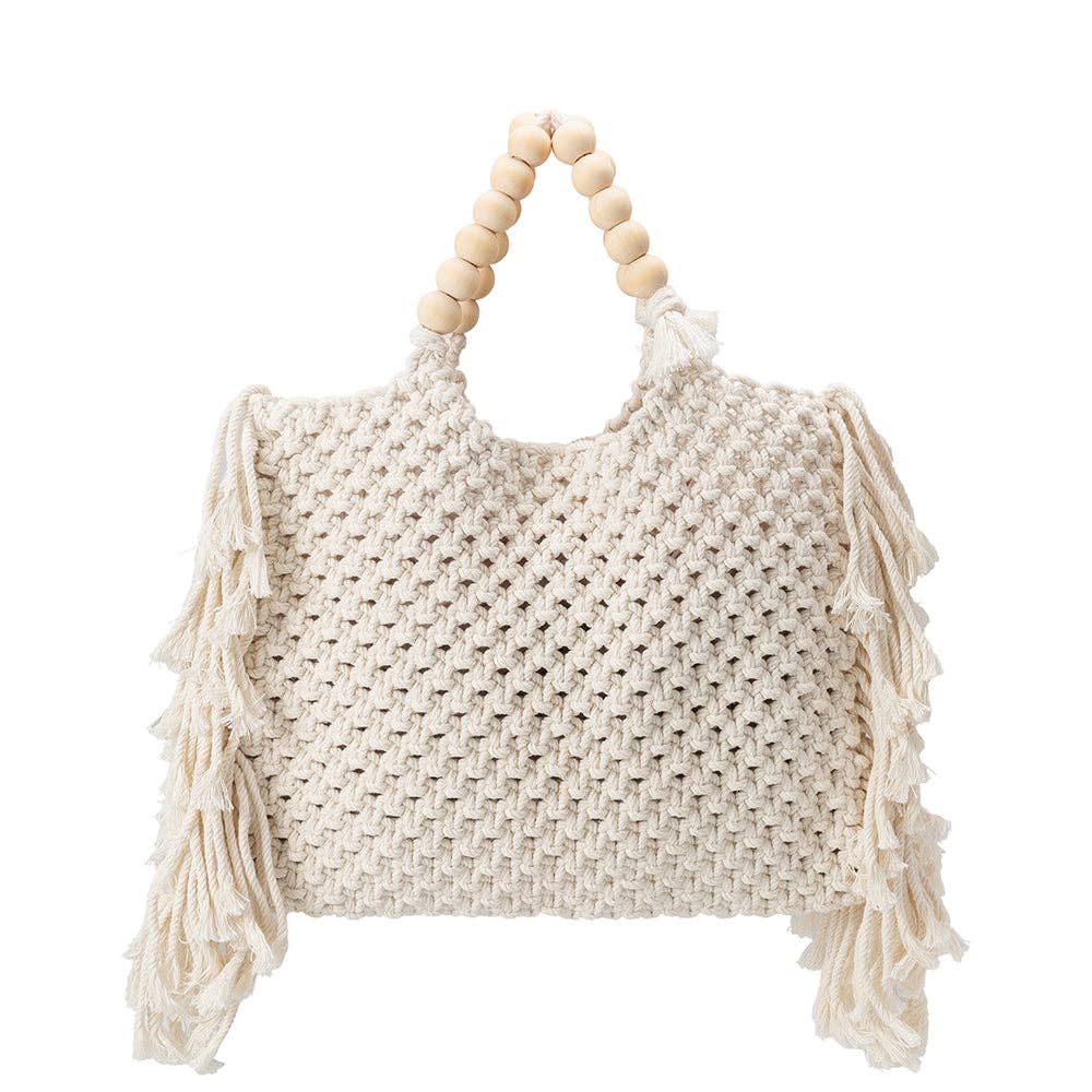 Lilibeth Cream Crotchet Tote Bag