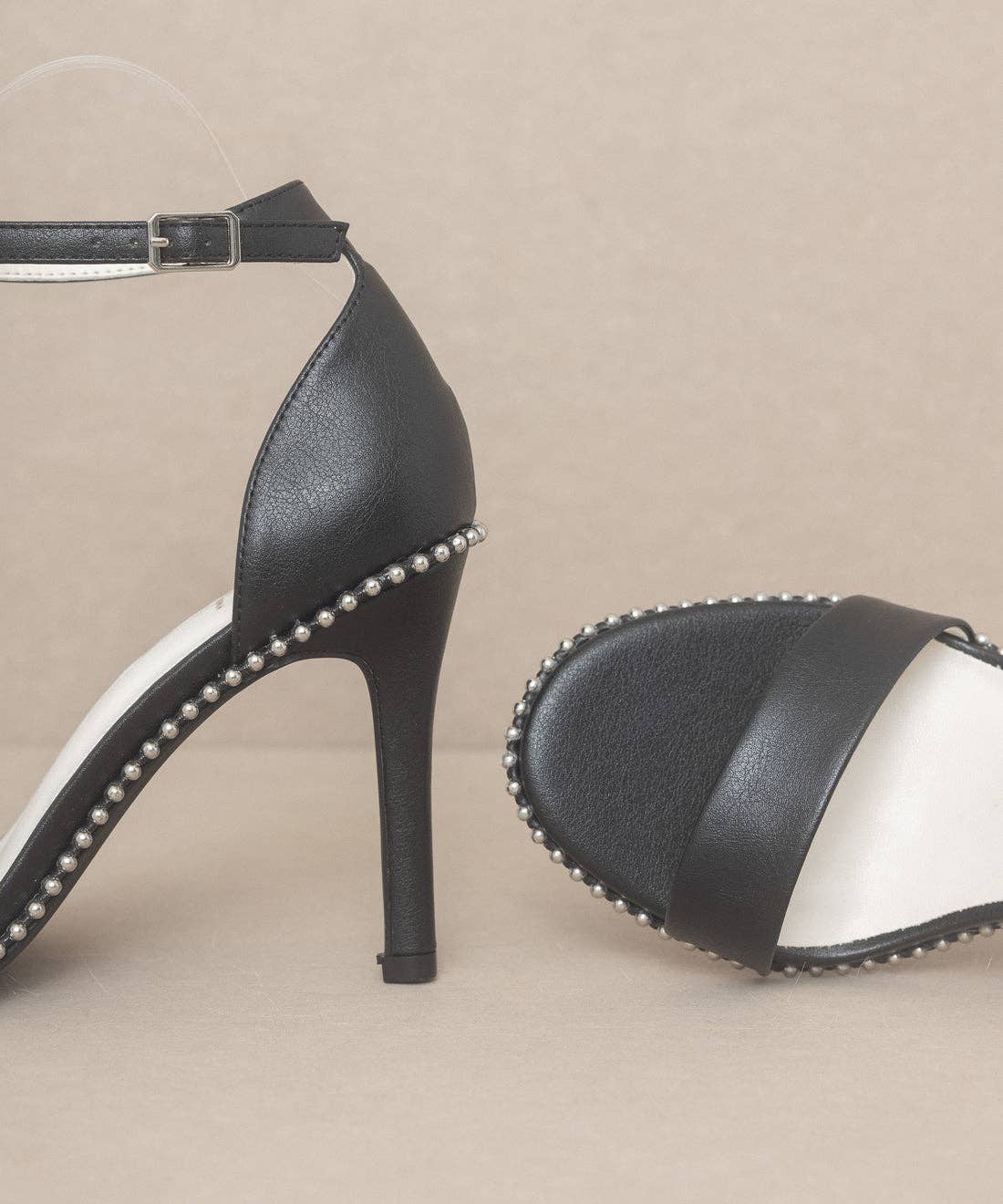 The Dublin | Metal Drop Studded Open Toe Heel