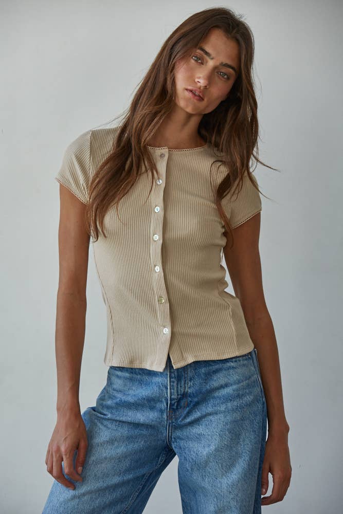 Luna Short Sleeve Cardigan Top