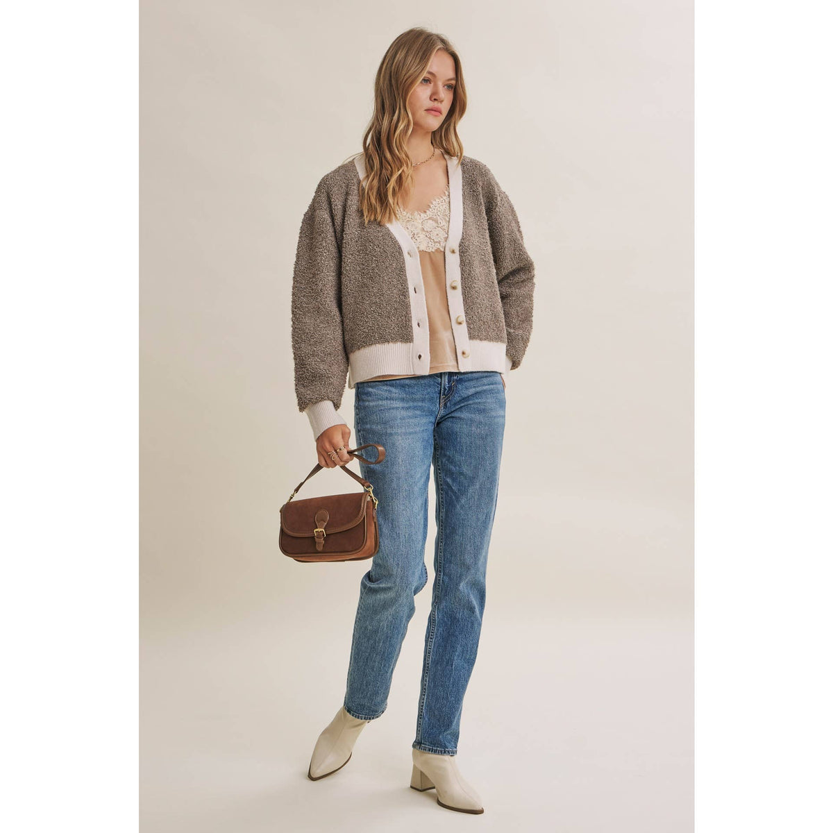 Boucle Button-Down Cardigan
