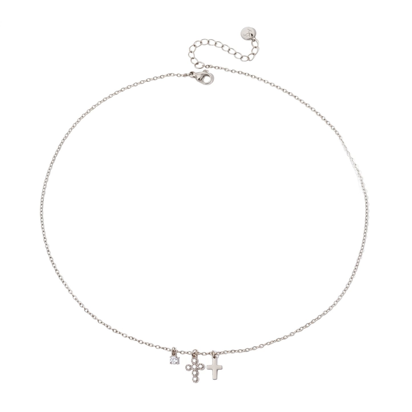 Petite Double Cross Necklace