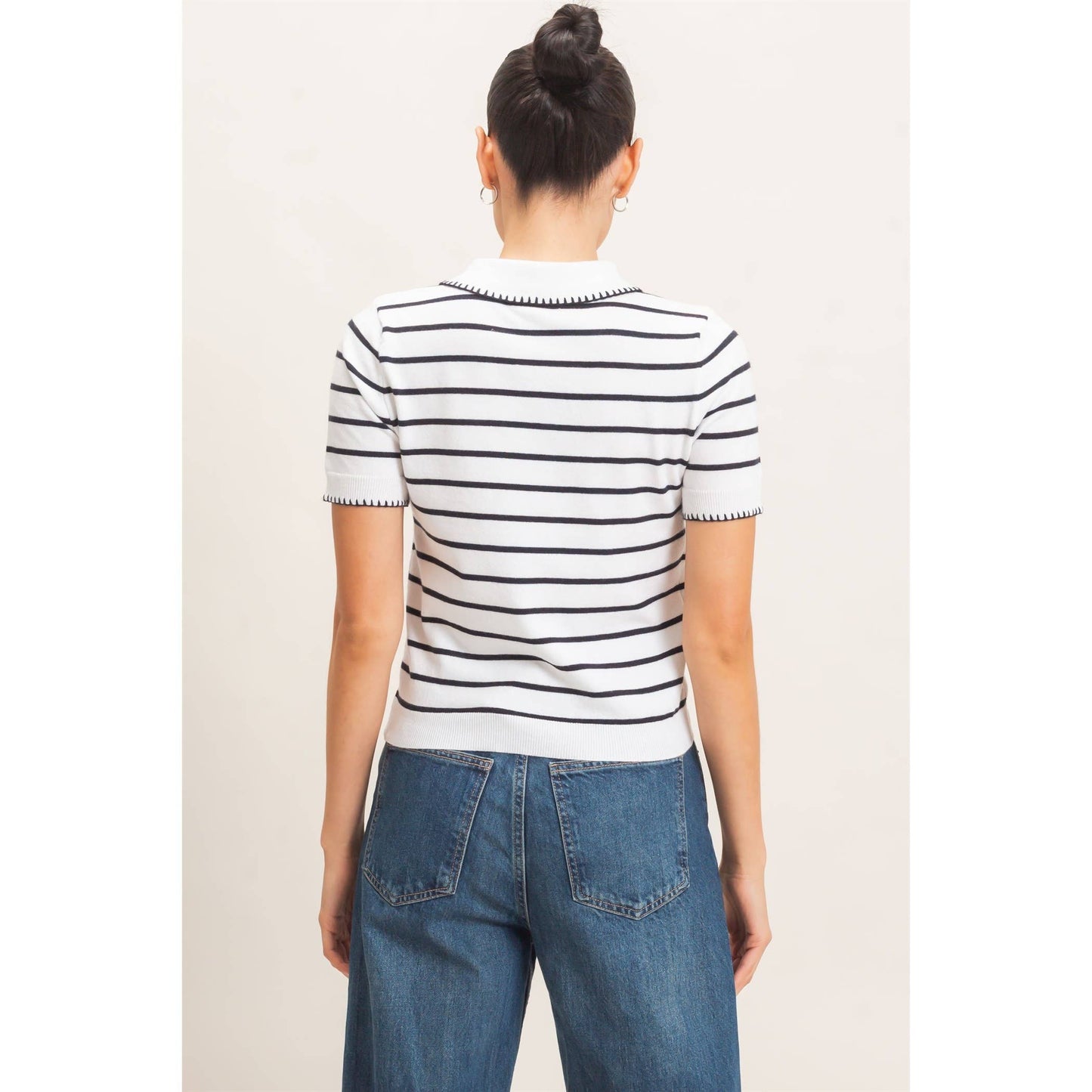 Brynn Striped Polo Sweater
