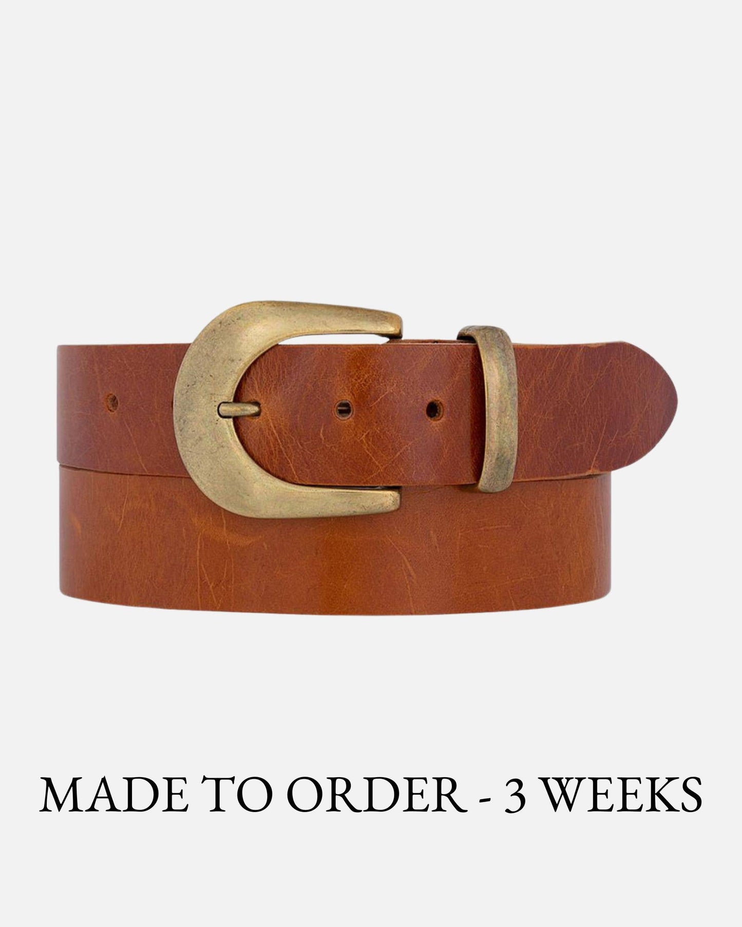 Andrea |  Gold Buckle Leather Belt Women