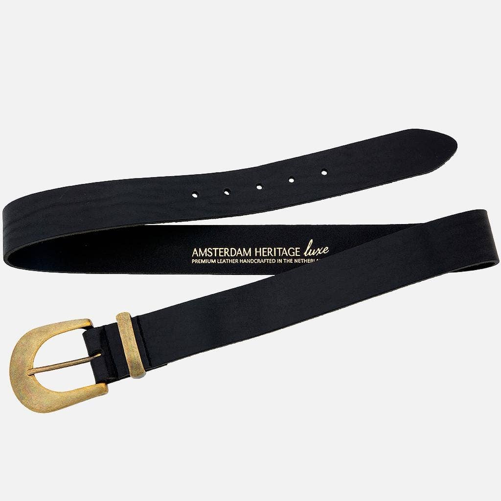 Andrea |  Gold Buckle Leather Belt Women