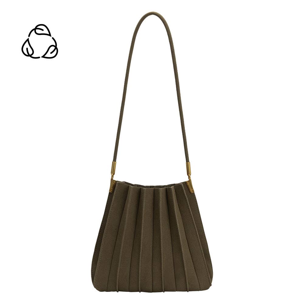 Carrie Olive Suede Shoulder Bag