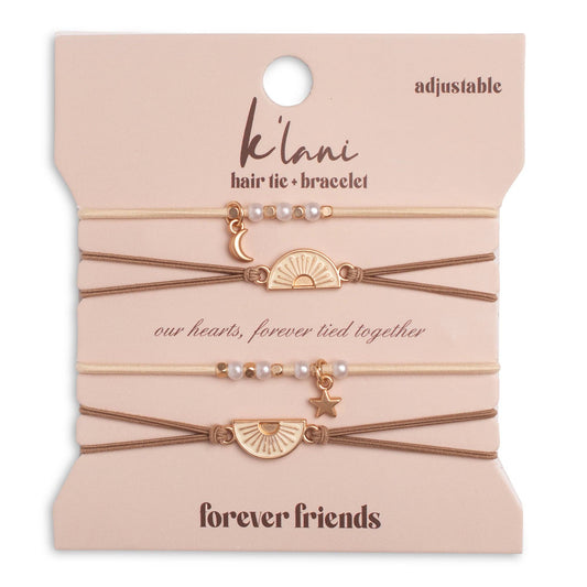 "Forever Friends" Nutral Sun Friendship Hair Tie Bracelets