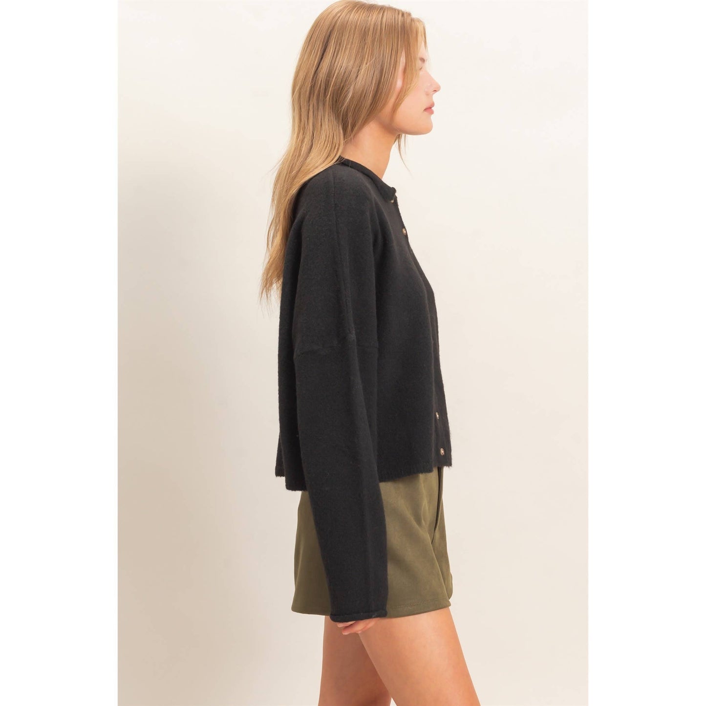 Button-Up Collared Sweater Cardigan