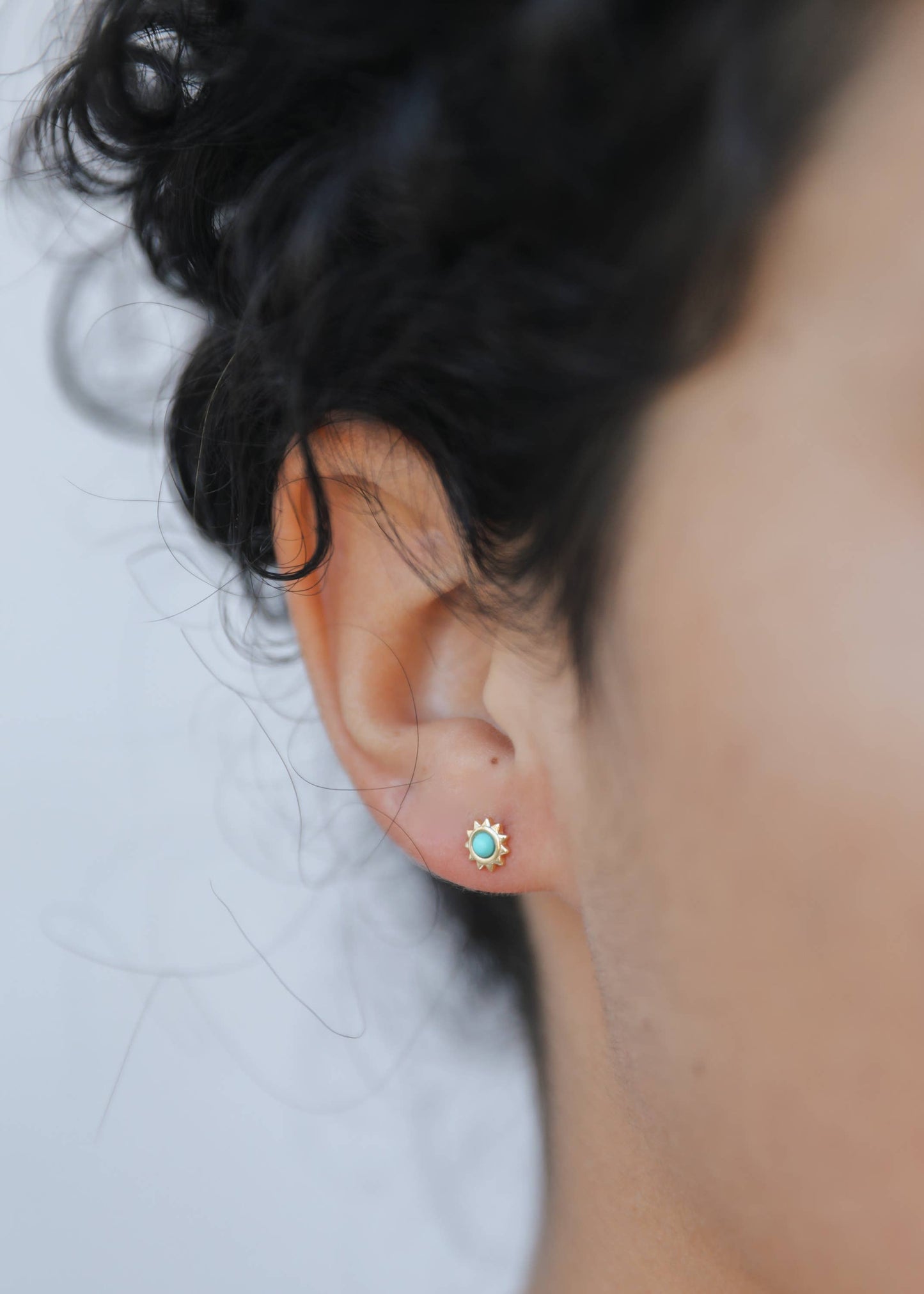 Sun Stud - Turquoise Earrings