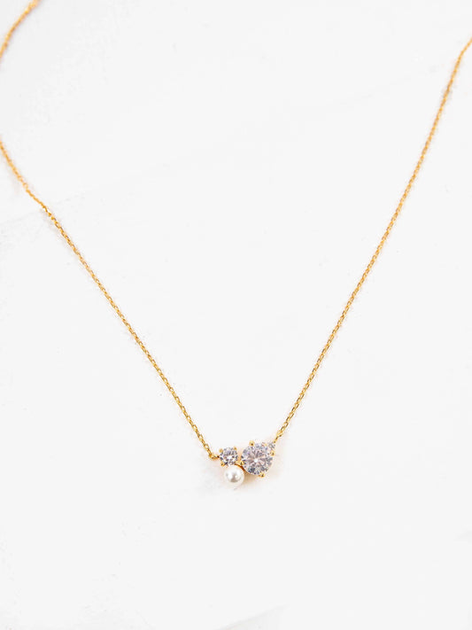 Round Cluster Charm Necklace | Gold