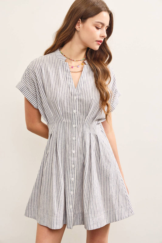 Belmont Pleated Waist Flare Dress