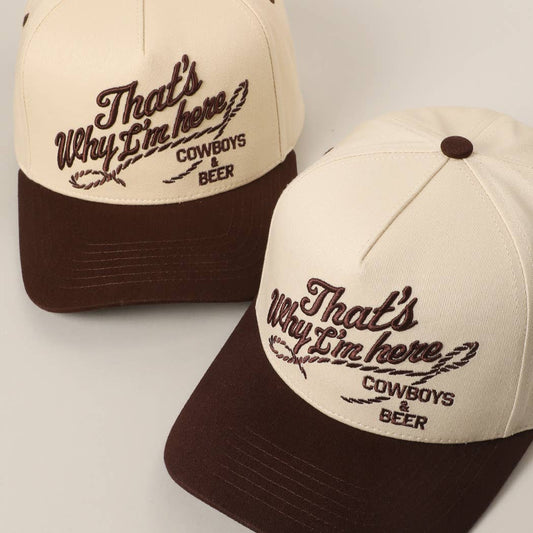 That's Why I'm here Cowboys & Beer Hat