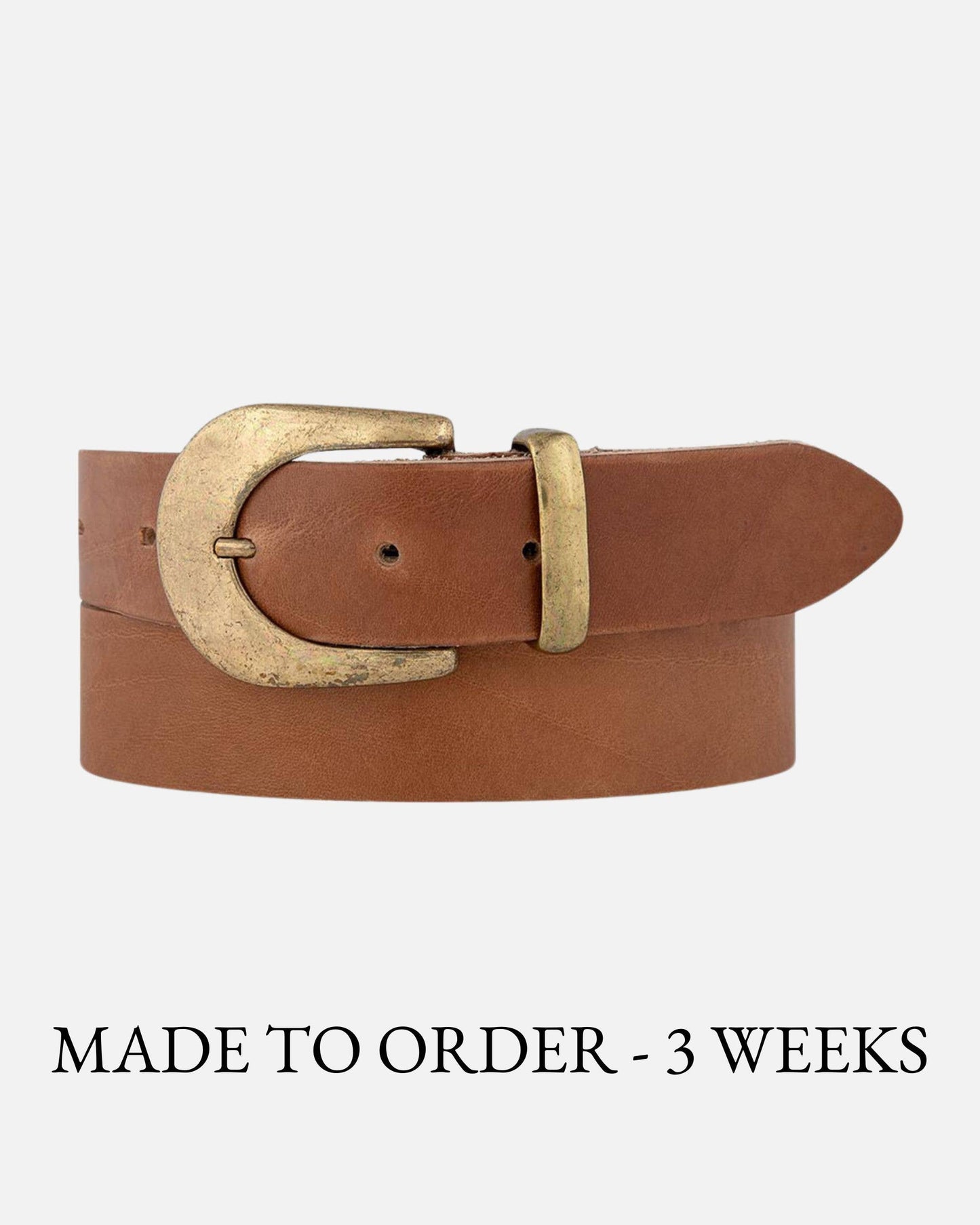 Andrea |  Gold Buckle Leather Belt Women