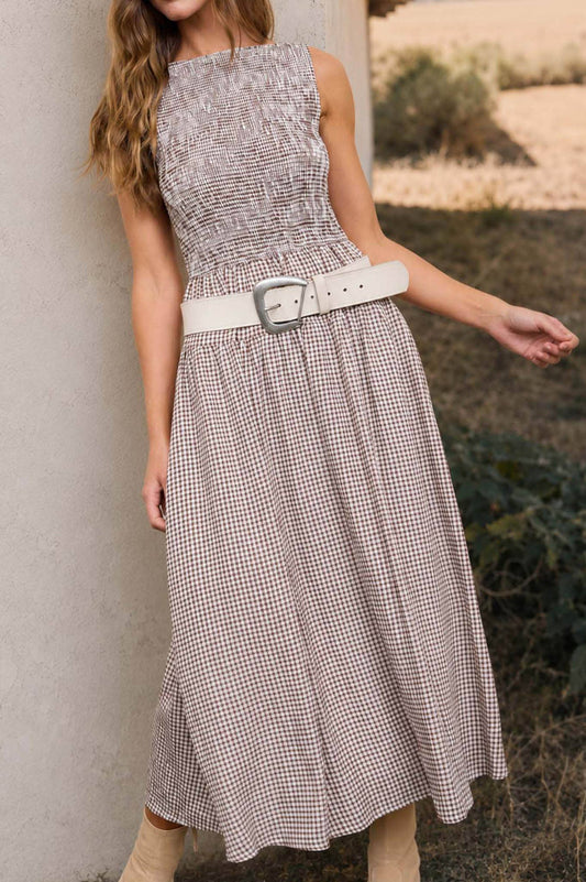 Gingham Midi Dress