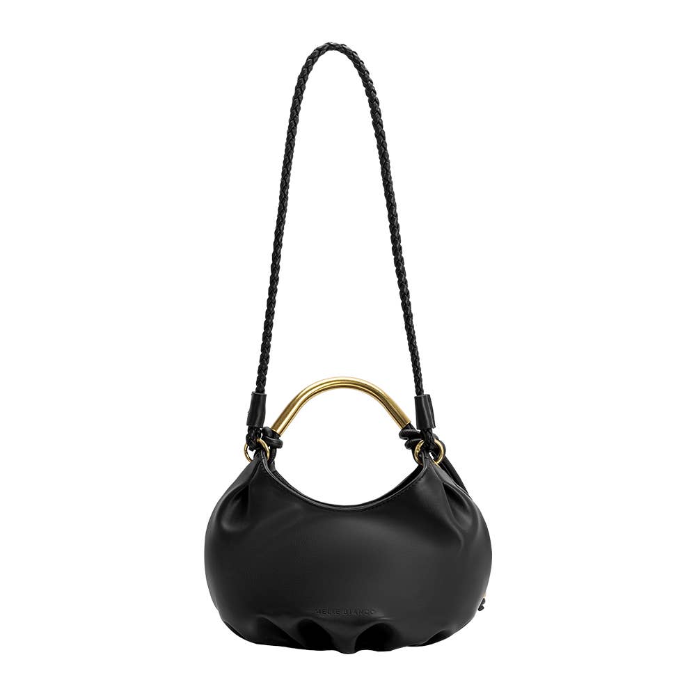 Dottie Black Vegan Leather Top Handle Bag