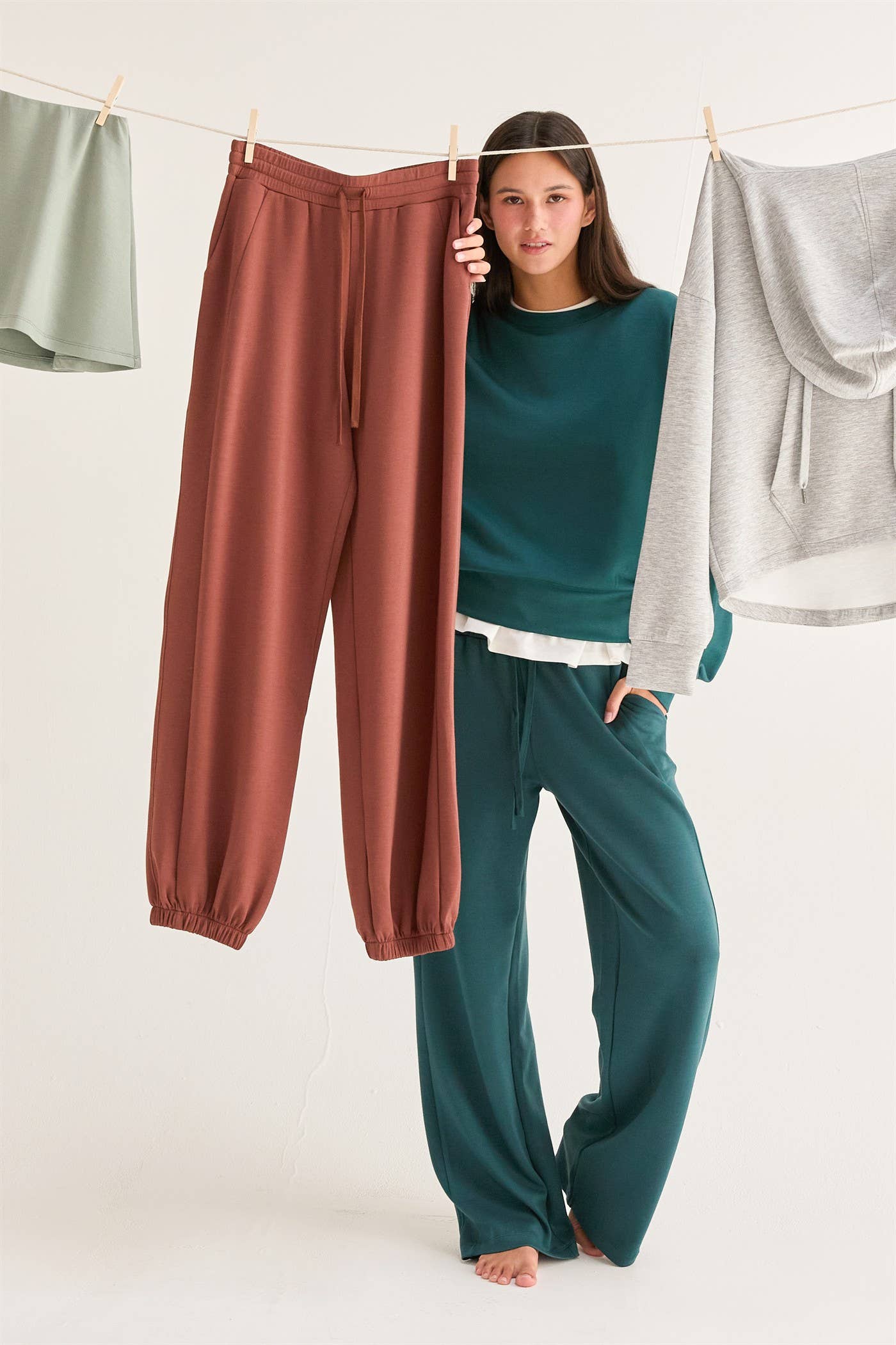 Scuba Wide-Leg Drawstring Sweatpants