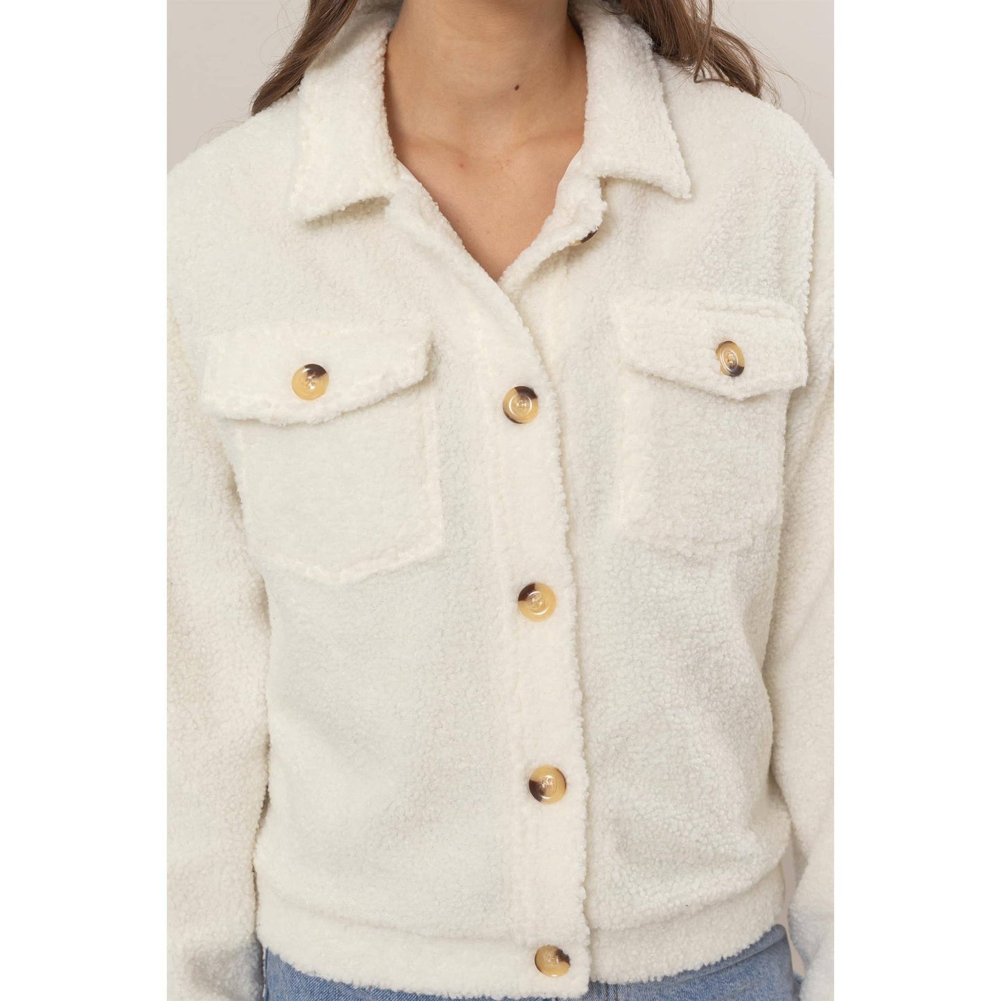 Sherpa Button-Front Jacket