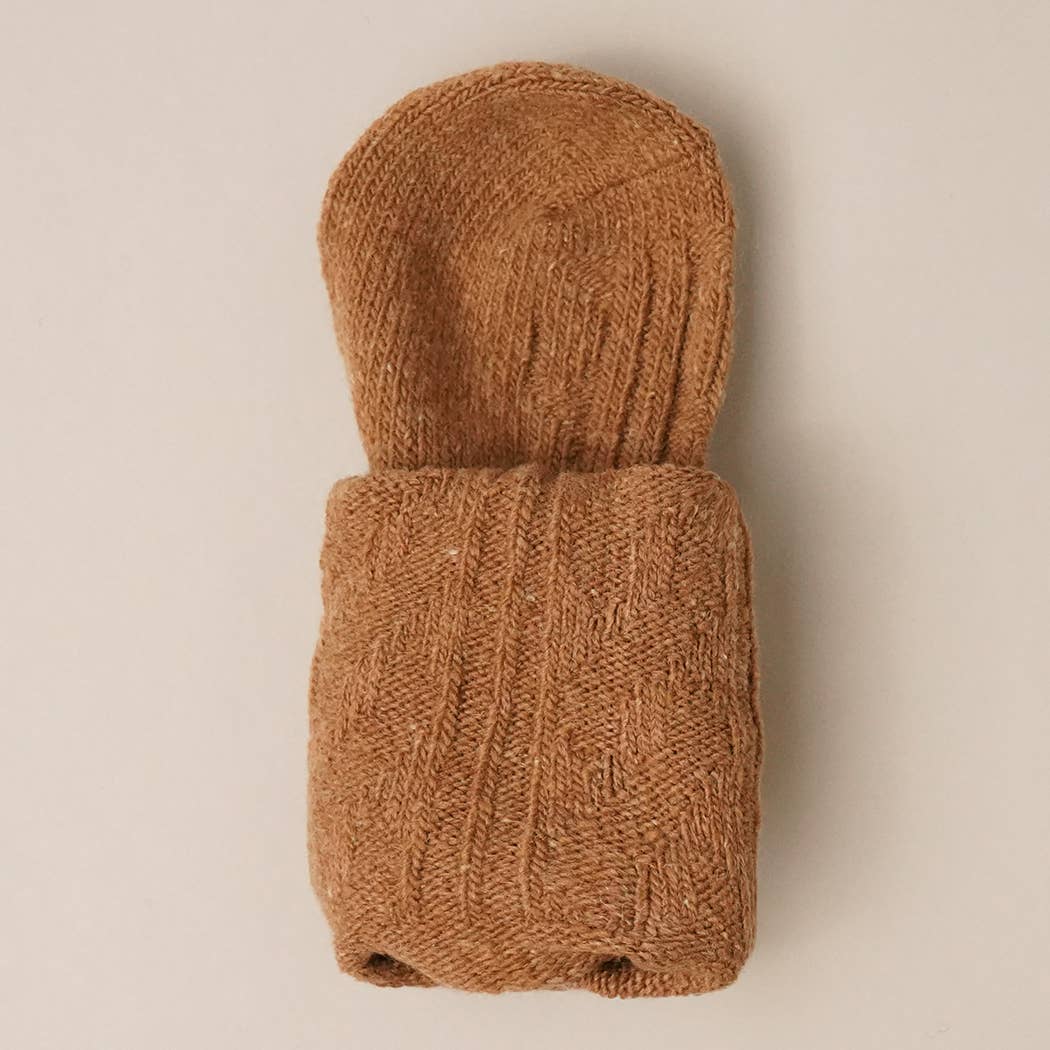 Women's Rib Knitted Wool Blend Crew Socks.