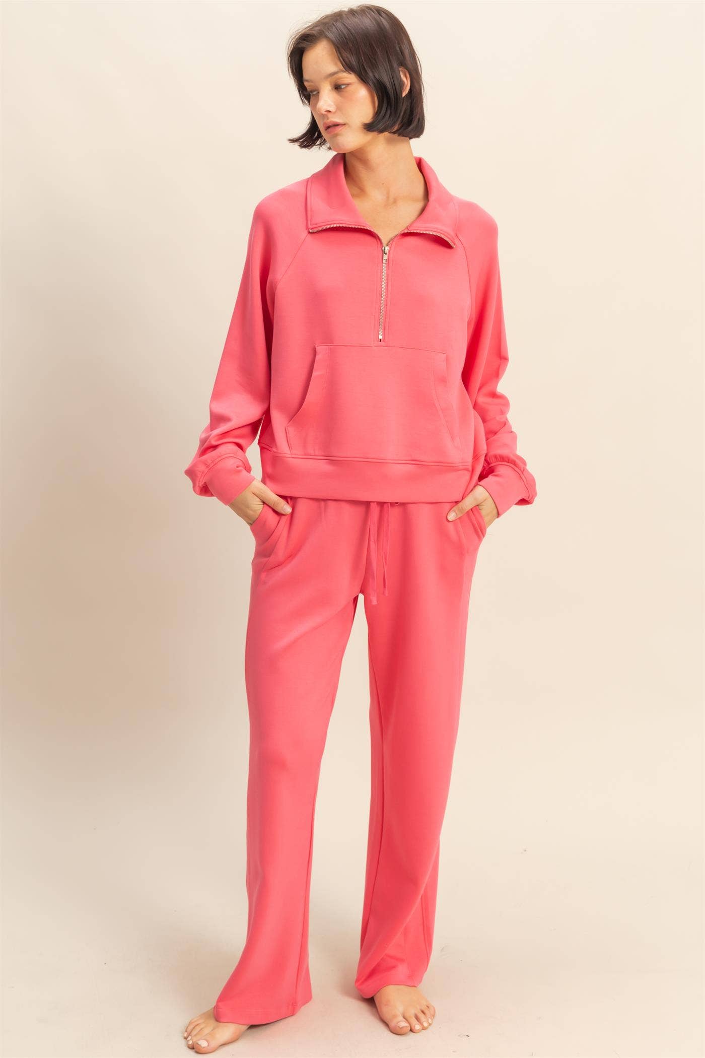 Scuba Wide-Leg Drawstring Sweatpants