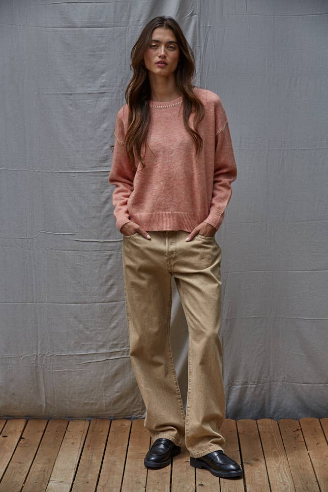 Iris Contrast Stitch Knit Sweater