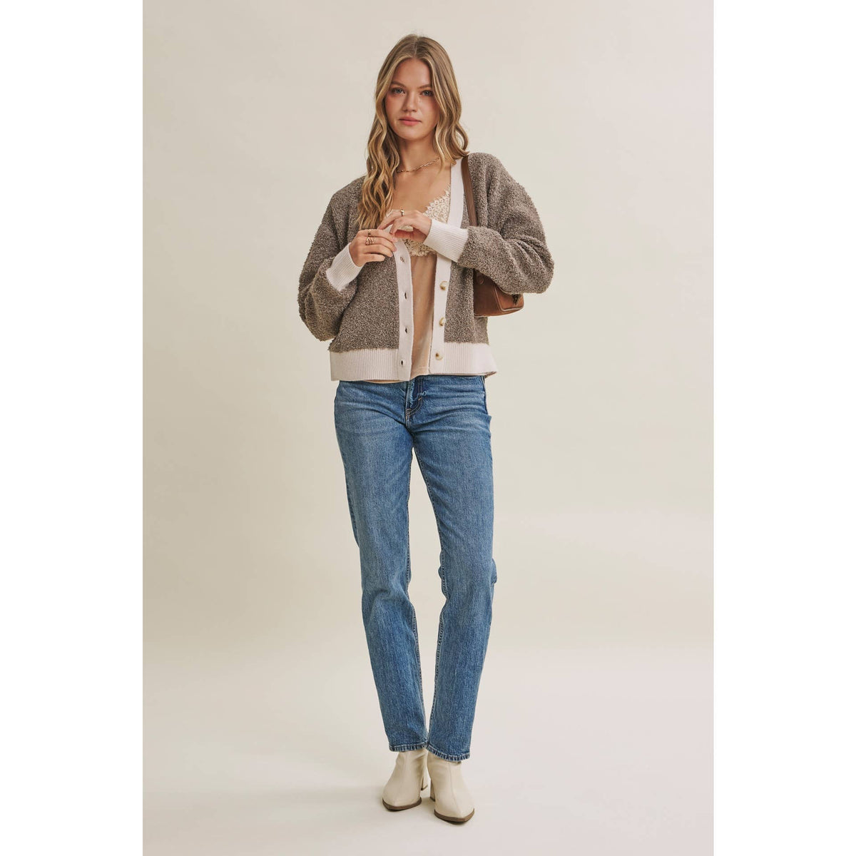 Boucle Button-Down Cardigan