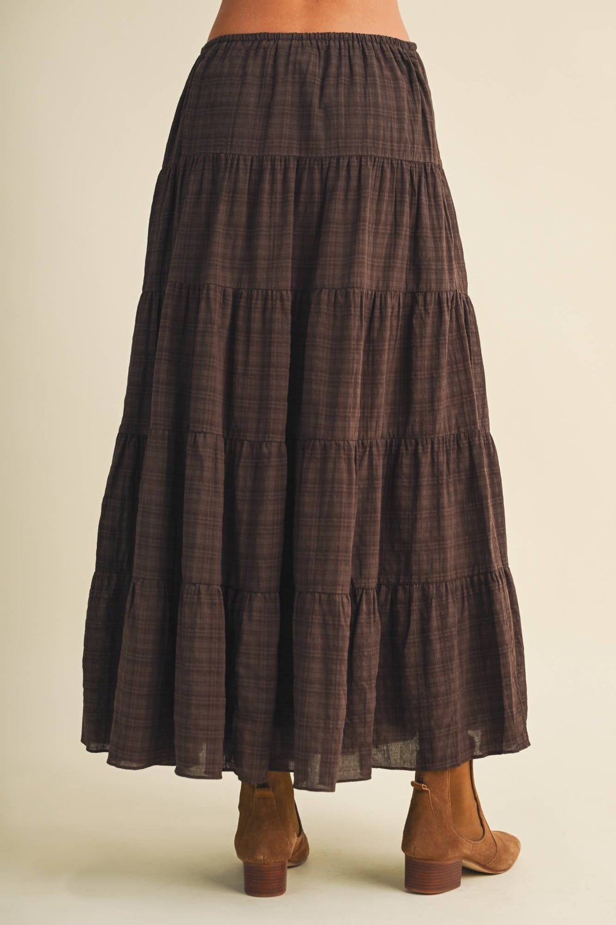 Geometric Tiered Maxi Skirt