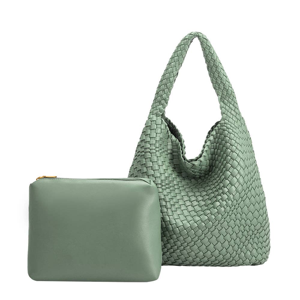 Johanna LT Teal Recycled Vegan Shoulder Bag