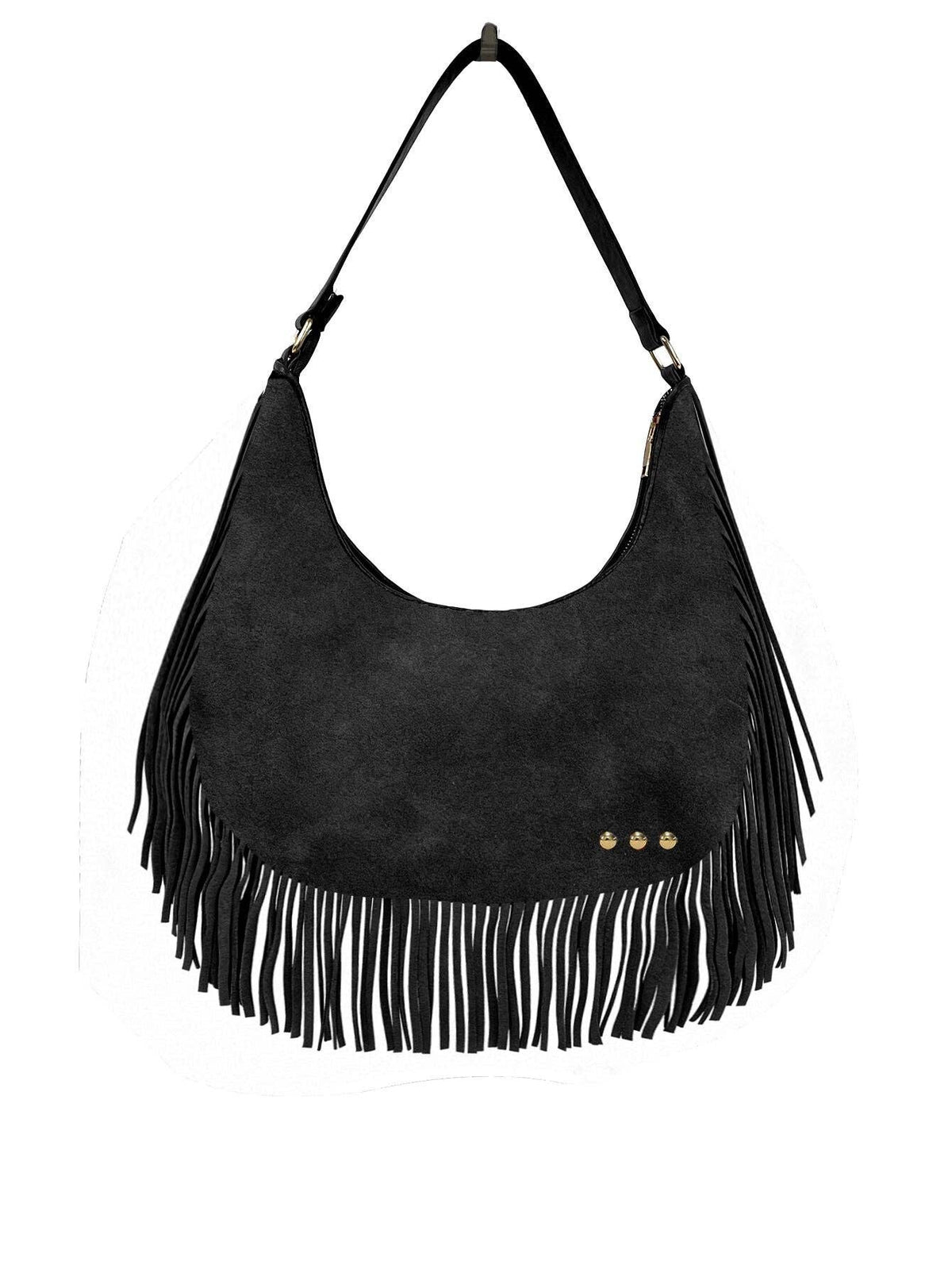 Loretta Suede Fringe Slouchy Bag