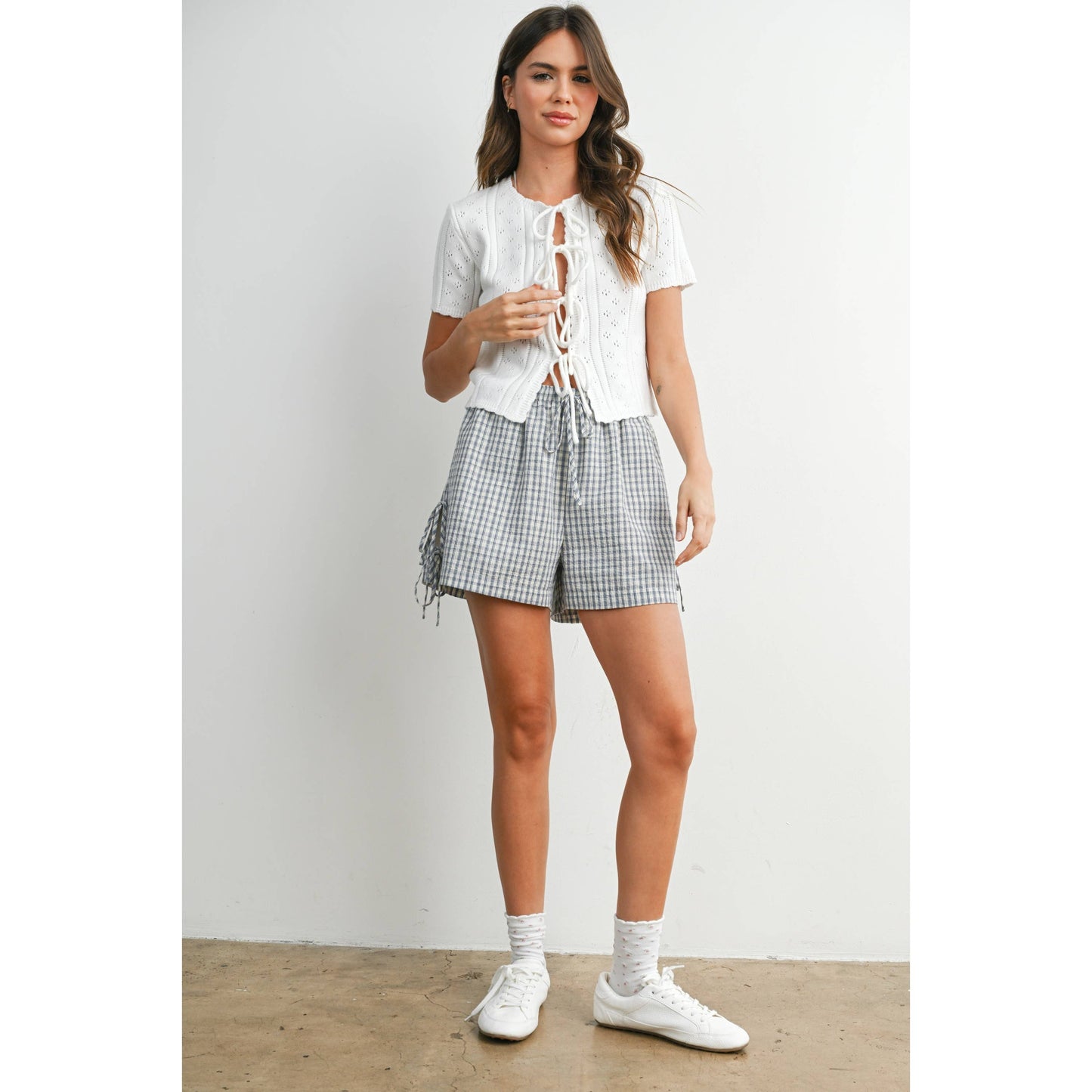 Juliet Scalloped Tie-Front Top