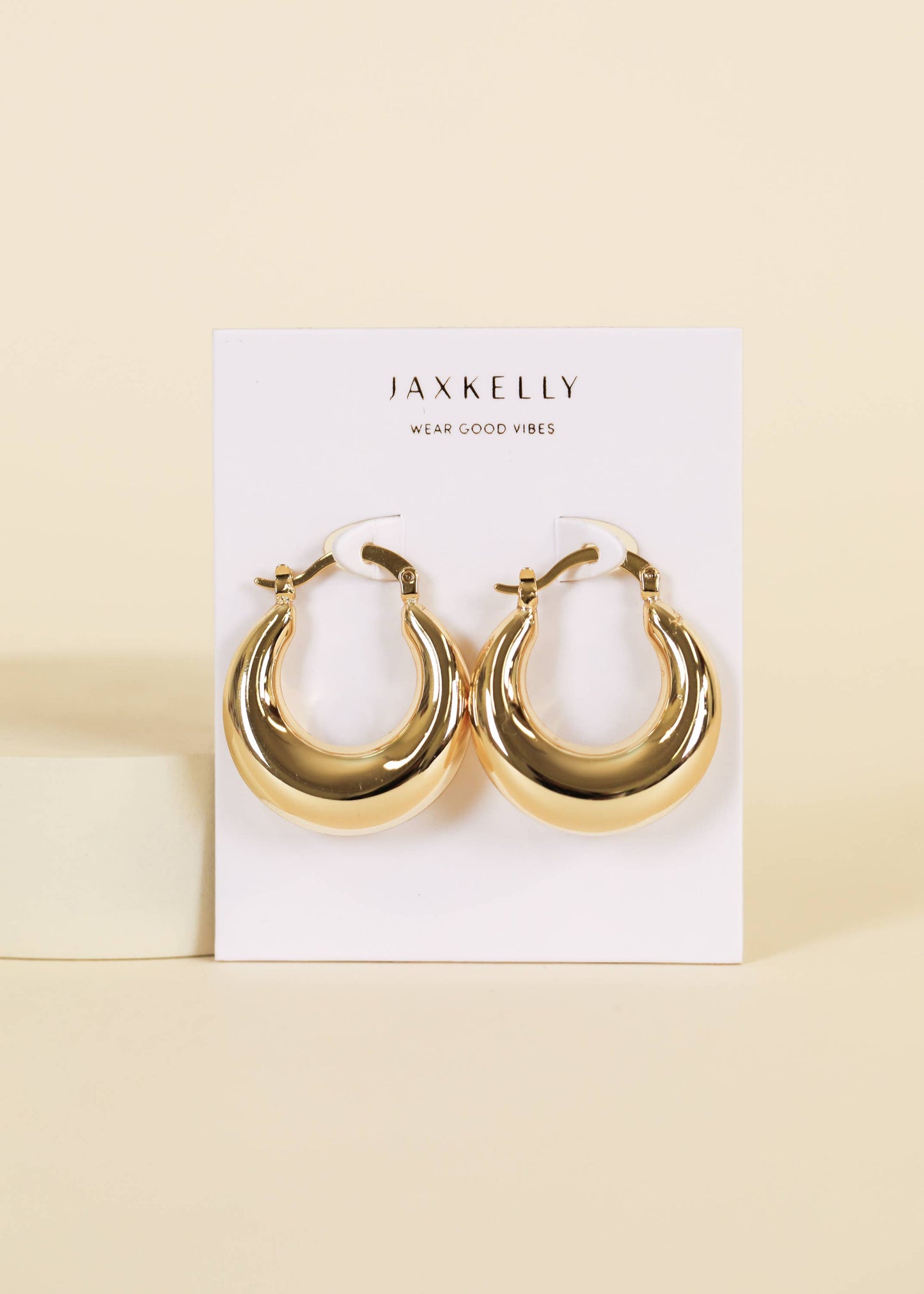 Gold Hoop Sculpture Earrings