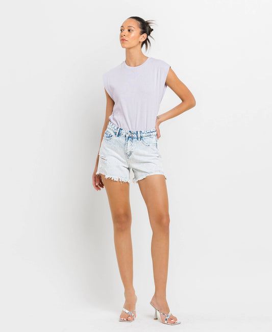 Vervet High Rise Distressed Shorts