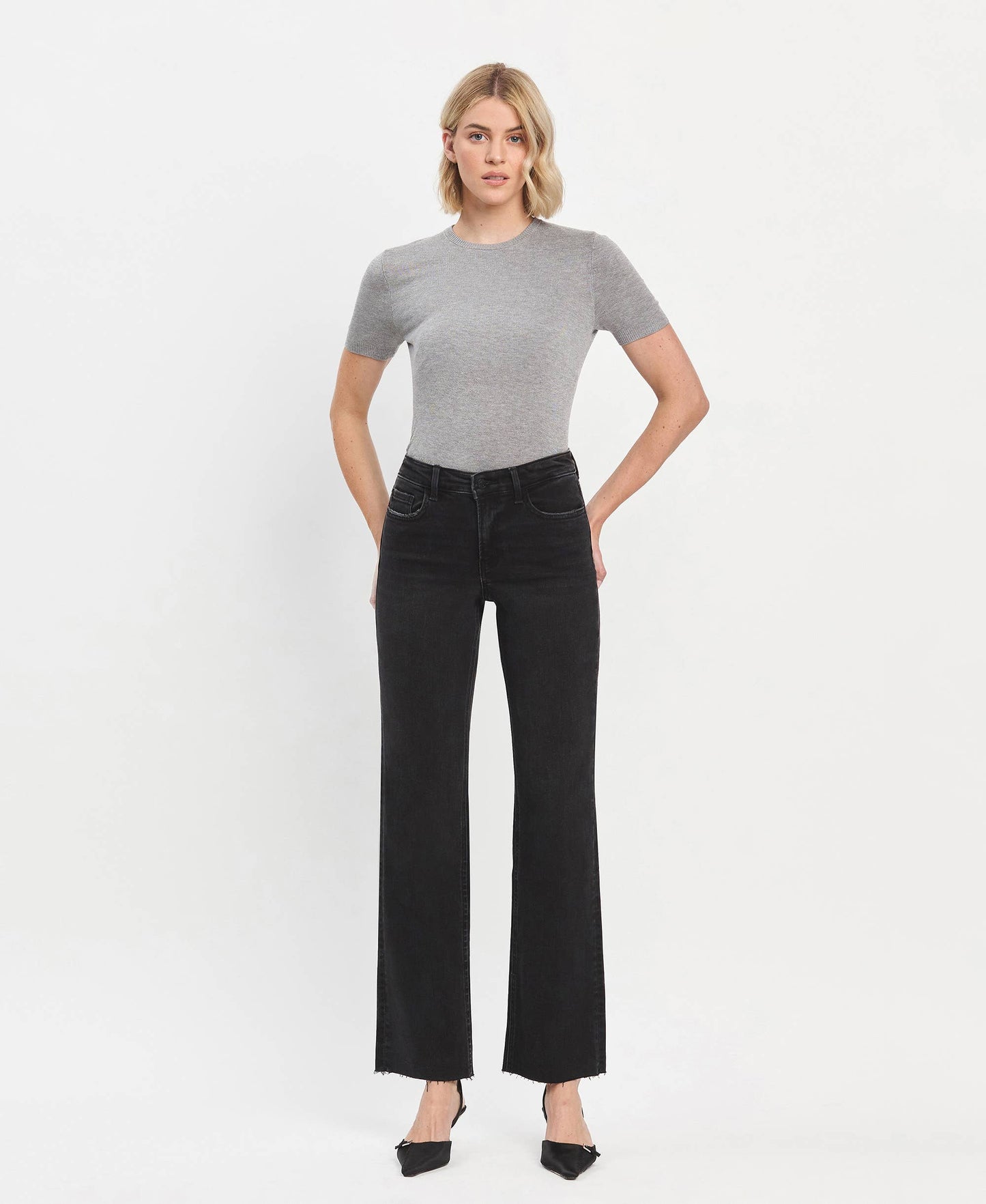 Black High-Rise Denim
