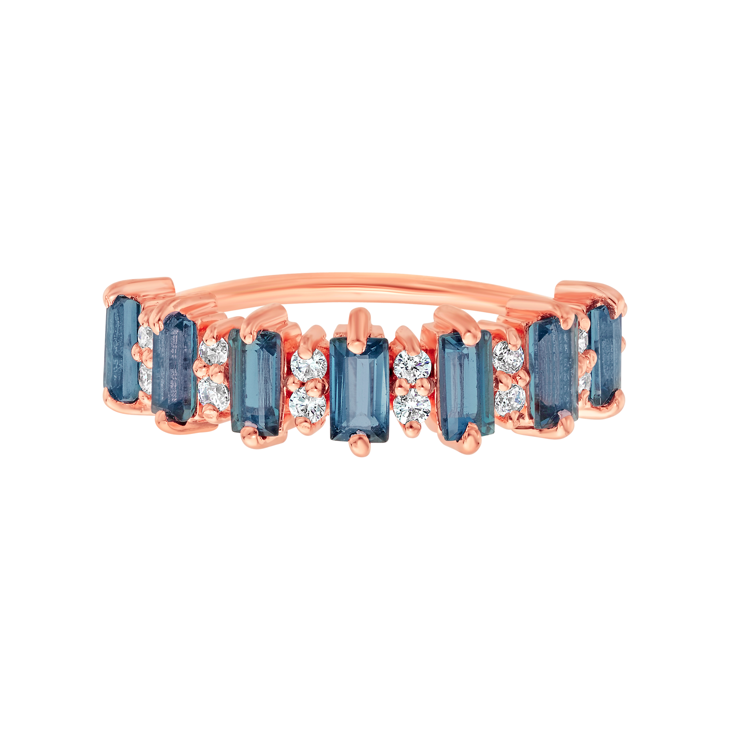 Rose Gold London Blue Topaz Canary Ring