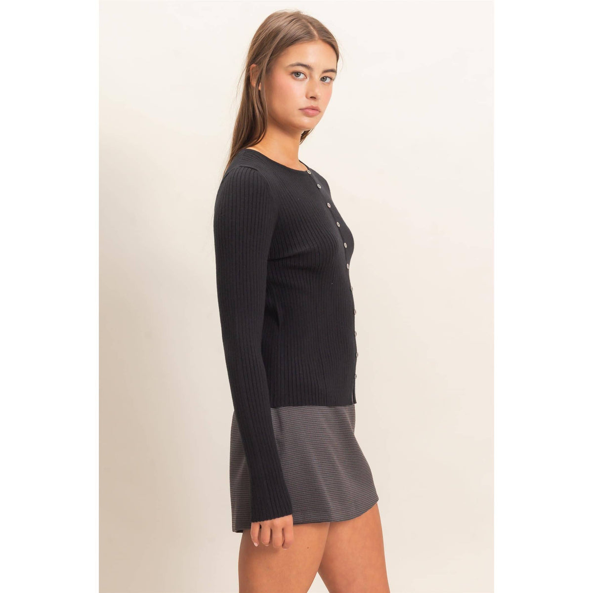 Blake Ribbed Button Front Cardigan