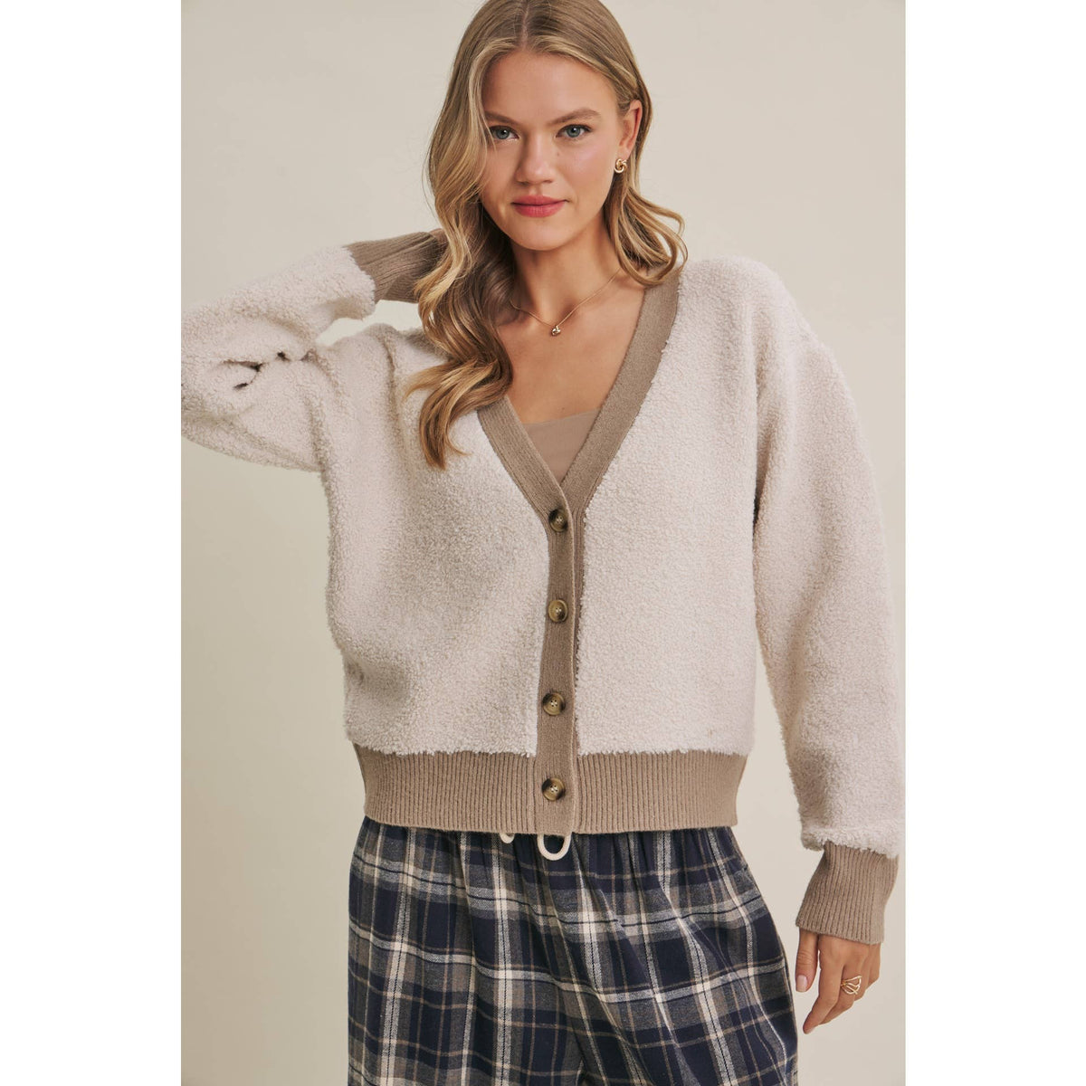 Boucle Button-Down Cardigan