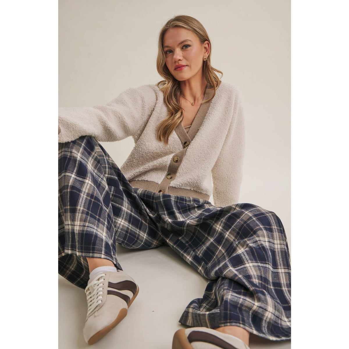 Boucle Button-Down Cardigan