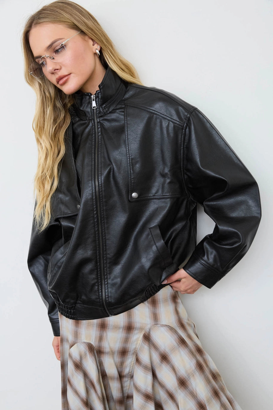 Lexi Bomber Faux Leather Jacket