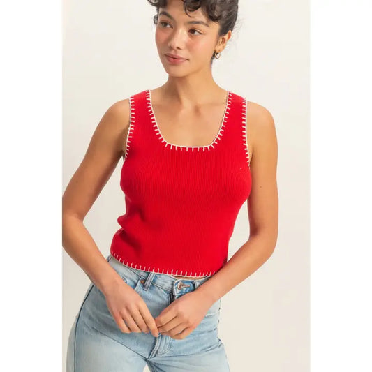 Catherine Stitch Square Neck Top